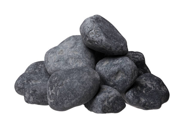 istock Black pubbles close-up, isolated on white background. 1203708833