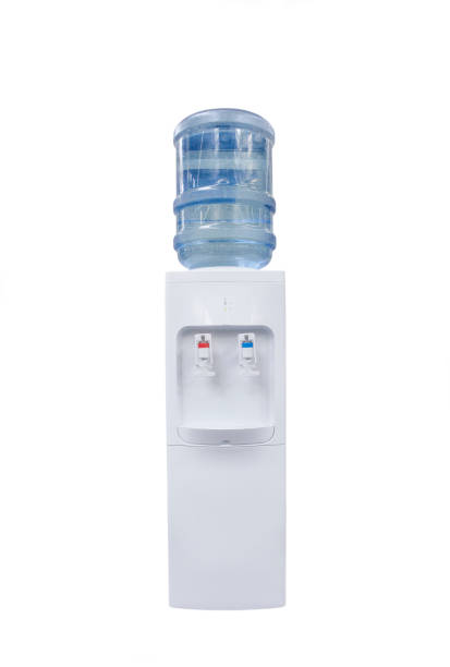 istock Modern water cooler with blue big bottle water on white background. 1203709500