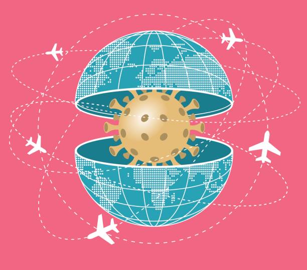 influenzavirus - usa airport airplane cartography stock-grafiken, -clipart, -cartoons und -symbole