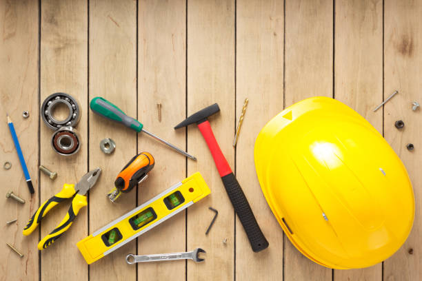 istock set of tools and instruments at wooden table background 1203712396