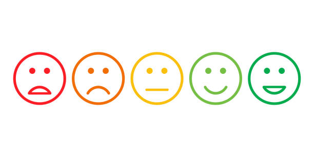 ilustrações, clipart, desenhos animados e ícones de vetor de pesquisa de revisão de feedback de satisfação - tristeza