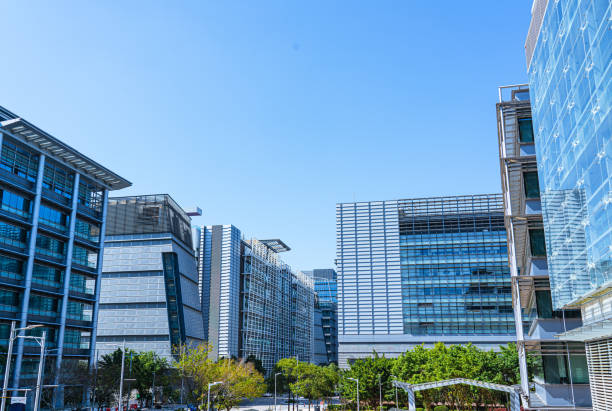 istock Windows. The glass facade of the building 1203717778