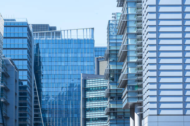 istock Windows. The glass facade of the building 1203717808