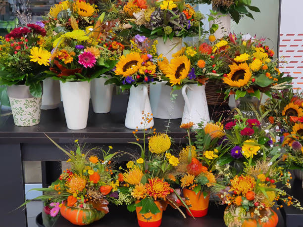 istock Colorful flower bouquets 1203717870