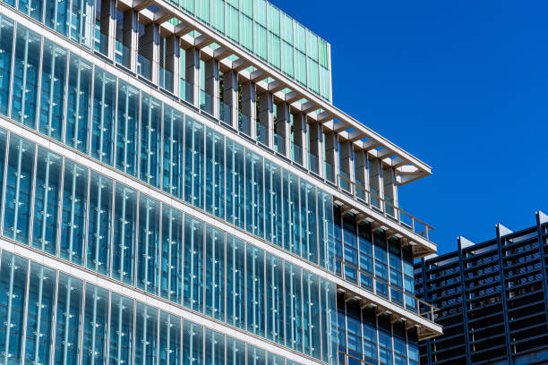 istock Windows. The glass facade of the building 1203717877
