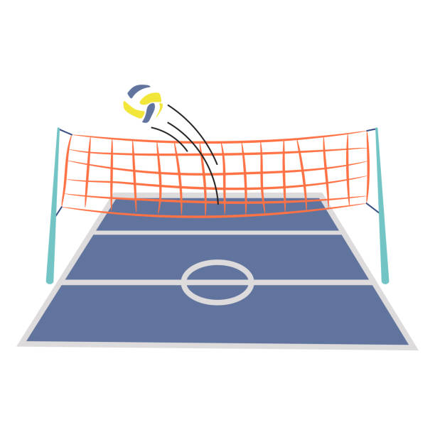 Volleyball Ground Court Cartoon Vector Illustration Stock Illustration -  Download Image Now - iStock