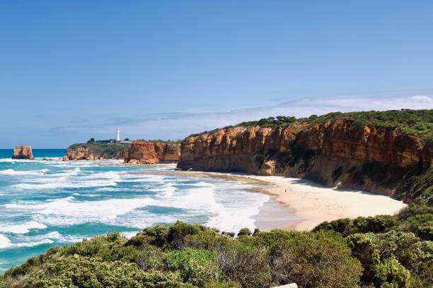 great ocean road, australien - australian culture landscape great ocean road beach stock-fotos und bilder