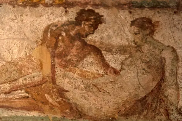 Photo of pompei ruins erotic paintings in pleasure house