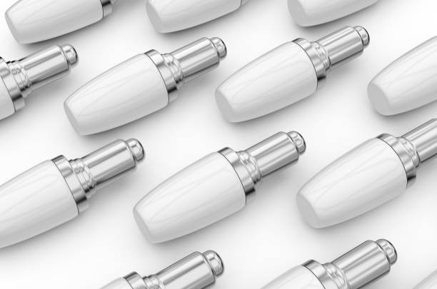 istock Blank packaging plastic serum bottle, mock up template on isolated white background, ready for product design, 3d illustration 1203722300