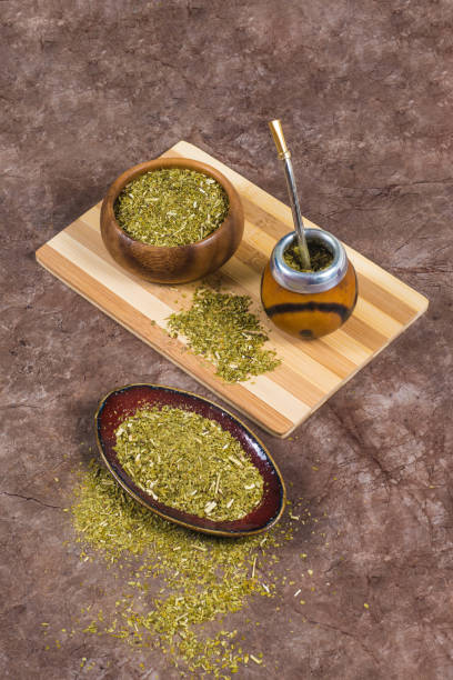 istock Yerba mate in calabash on stand 1203723702