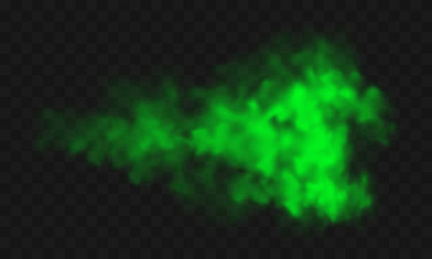 녹색 연기, 불쾌한 냄새, 독성 가스 - toxic substance smoke abstract green stock illustrations