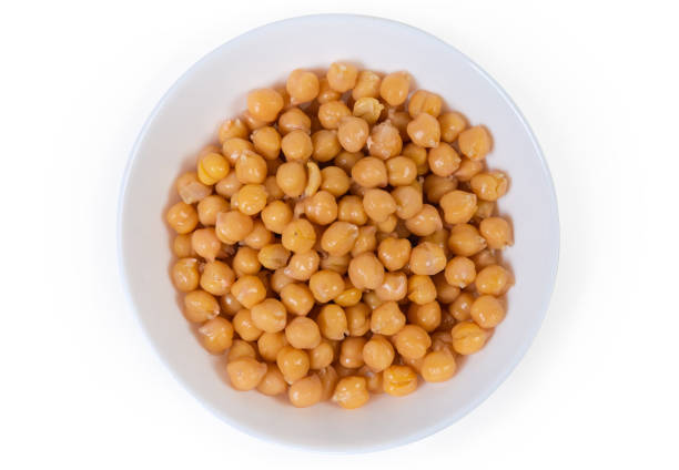 istock Top view of boiled chickpeas in the white bowl 1203726843