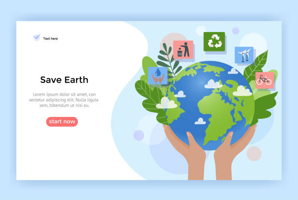 Save Earth concept illustration. Save Earth concept illustration, Environment poster, vector flat design climate change stock illustrations