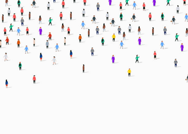 istock Large group of people on white background. People communication concept. 1203727361