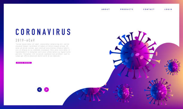 COVID-19 illustration. Page template illustration surrounded by viruses. vector art illustration