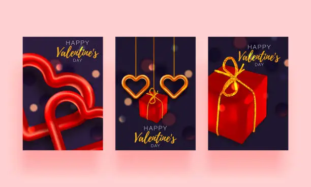 Vector illustration of Love set heart Valentines. Romantic day backround poster to promotion. Special template to love story. Romantic banner.