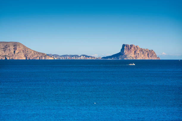 Calpe Skyline and Penon de Ifach view from Altea in Alicante at Mediterranean spain
