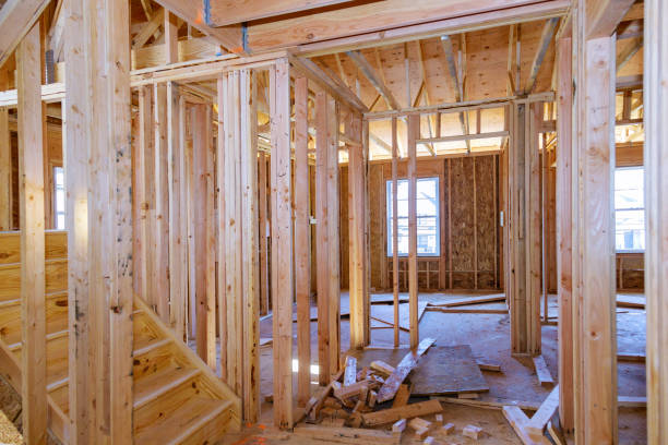 istock Construction of beam construction house framed 1203730759