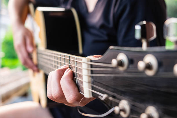 istock Female musician playing classical guitar 1203731289