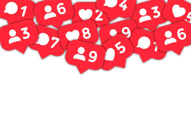 istock Follower notification background. Social network signs. Social media comment, like, follower icons. Stories user button sign – stock vector 1203733723