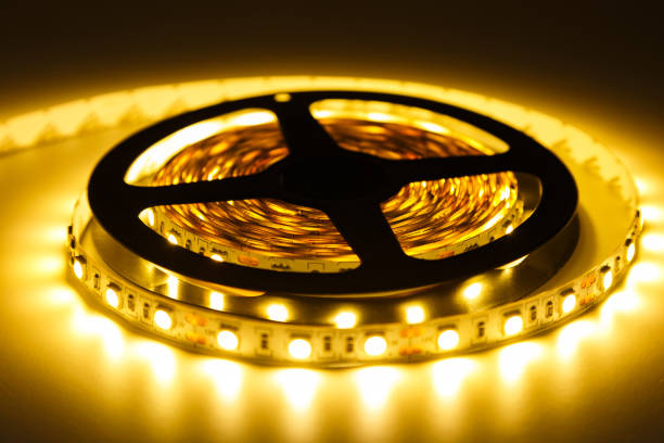 istock Led stripe in coil on a dark background. 1203734550