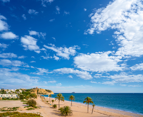 Paraiso beach in La Vila Joiosa Villajoyosa of Alicante in Mediterranean Spain