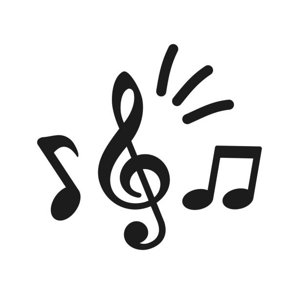 значок нот, знаки групповых музыкальных нот - сток вектор - music sheet music treble clef musical staff stock illustrations