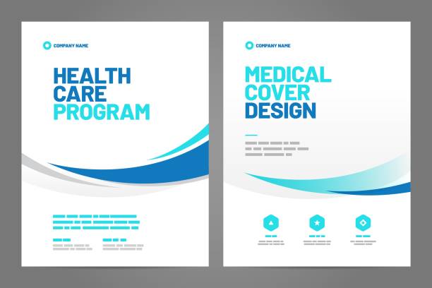 Layout template, brochure background. Vector design. A4 size for poster, flyer or cover. Template design with abstract background for medical layout. Vector design A4 size for poster, flyer, cover or background. medicine drawings stock illustrations