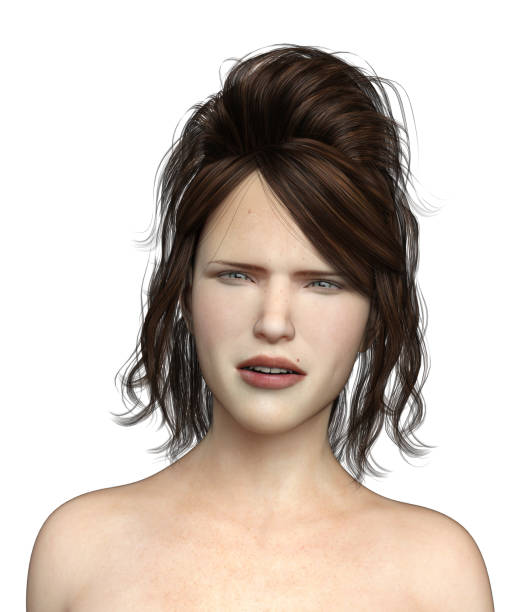 istock Woman Portrait on Isolated White, 3D Rendering 1203742010