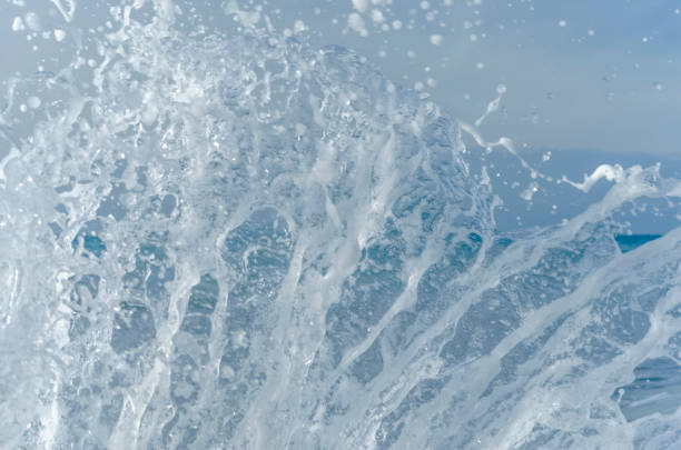 Splashing wave on the Black sea in the day.