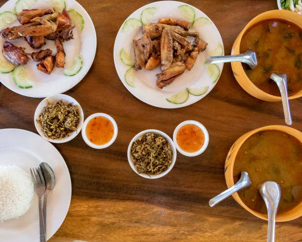 istock Burmese dishes in rural Myanmar 1203758203