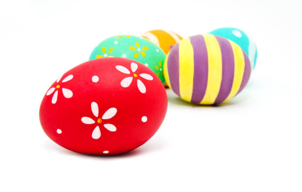 istock Perfect colorful handmade painted easter eggs isolated 1203759173