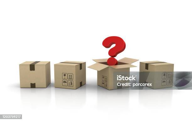 Container With Question Mark Cardboard Box With Question Mark 3d Rendering Stock Photo - Download ...