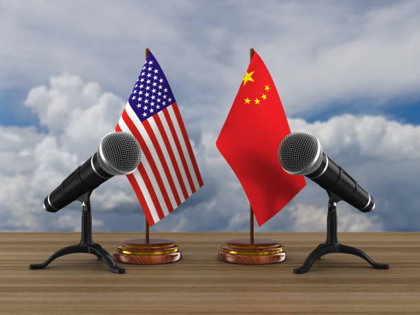 Relationship between America and China on white background. Isolated 3D illustration Relationship between America and China on white background. Isolated 3D illustration independence document agreement contract stock pictures, royalty-free photos & images