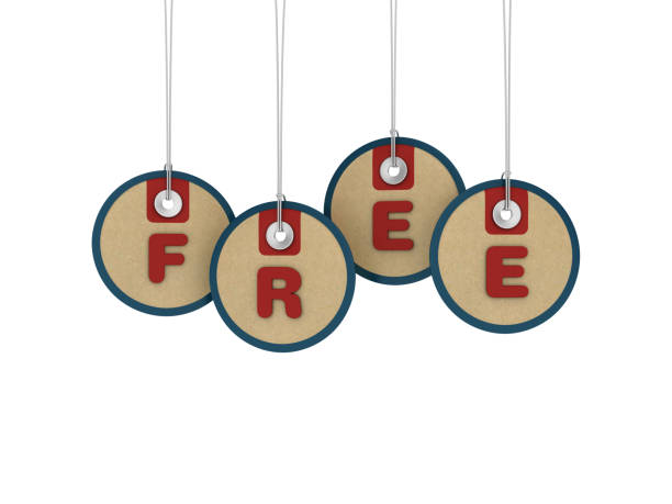 istock FREE Price Tags Hanging on White Background - 3D Rendering 1203762073