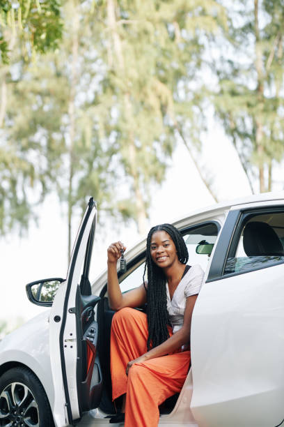 istock Woman and her new car 1203764835