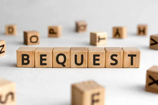 Photo of Bequest - words from wooden blocks with letters