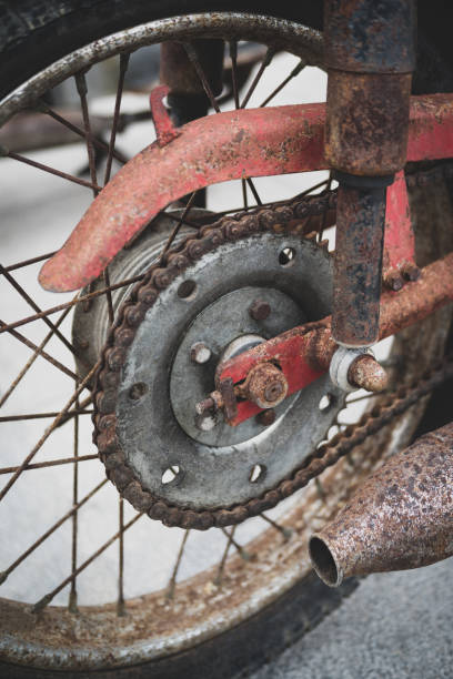 istock Close-up of rusty motorcycle wheel 1203766643