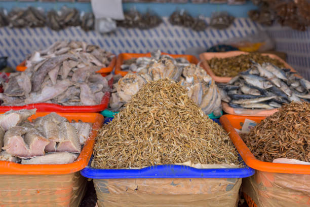 istock Dried fish in market at India 1203766645