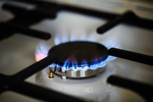 istock Natural gas burning on kitchen gas stove 1203770312