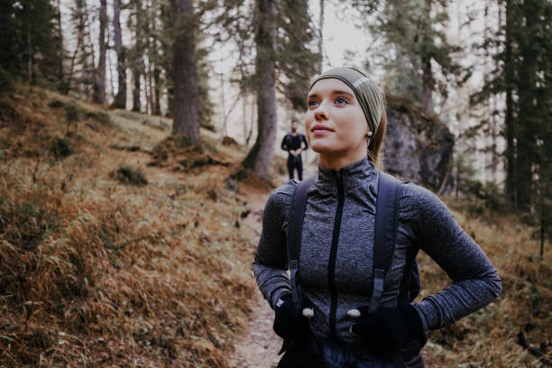 istock Couple hiking in the Dolomites 1203771391