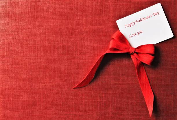 istock Text happy valentine's day on white card 1203774958