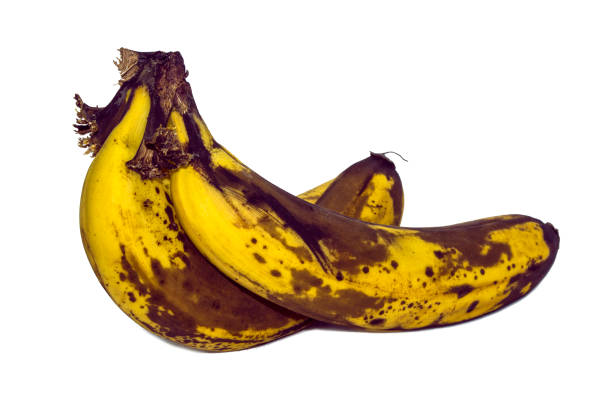 istock Rotten banana Isolated on white background 1203775761