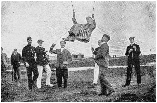 Antique photo: War kites Antique photo: War kites prototype photos stock illustrations