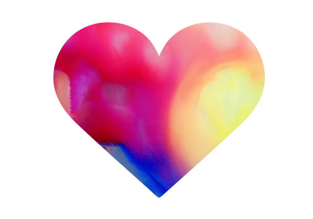 istock Heart made of abstract watercolor background. Valentine's Day. Template for valentines design. Multicolored hand drawn. 1203781641