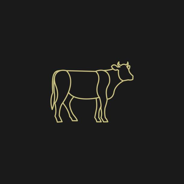 ilustrações, clipart, desenhos animados e ícones de modelo de vetor de ilustração simental - cow vector steak food
