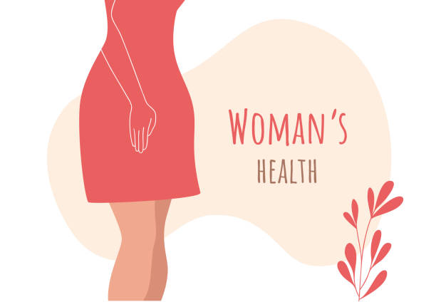 Beautiful female body and women's hygiene and health concept. Menopause, Urinary incontinence, Beautiful female body and women's hygiene and health concept. Menopause, Urinary incontinence, Gynecology and care for women's sexual health. Maternity and pregnancy sign. Vector illustration. gynecology stock illustrations