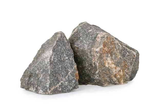 istock Granite stones, rocks isolated on white background 1203786046