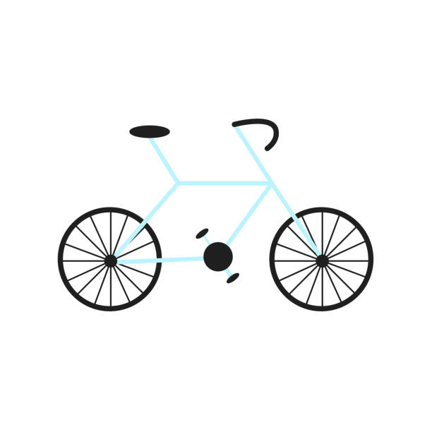 istock Simple style bicycle illustration. Vintage bike vector isolated on white background. 1203786086