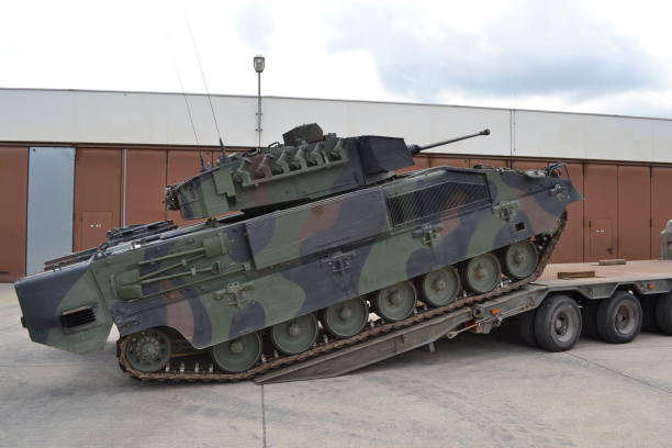istock a tank is picking up by a truck 1203787237